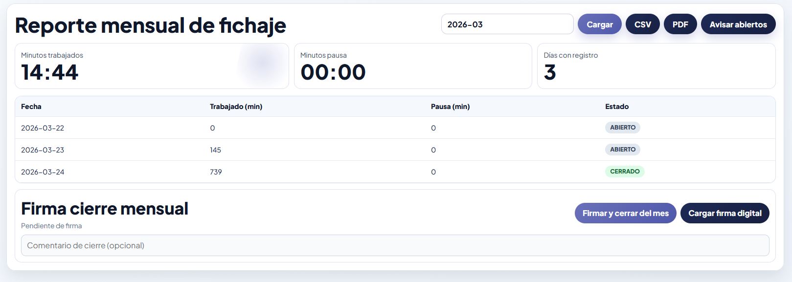 Pantallazo de auditor&iacute;a y trazabilidad
